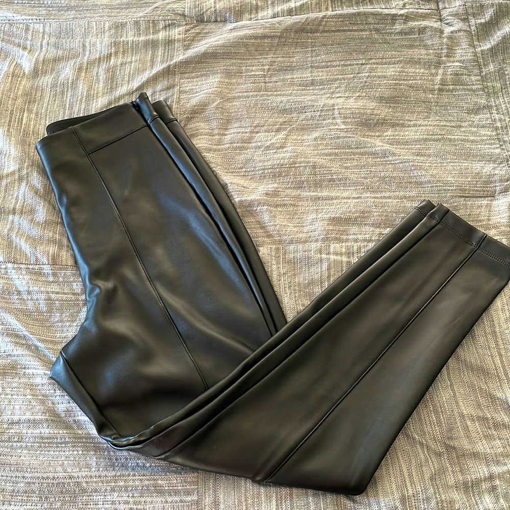 Ann Taylor “Leather” Black Skinny Pants